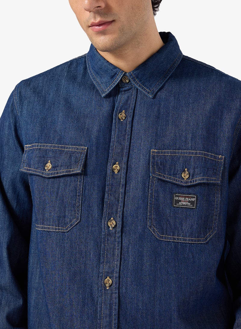 جس قميص جينز بأكمام طويلة عادي - Image 3